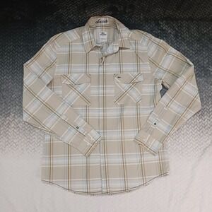 Lacoste Men's Beige Multicolor Slim Fit‎ Long Sleeve Button-Up Shirt Size 40
